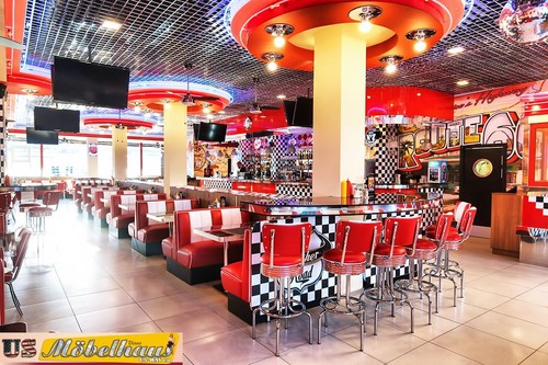 BS-28 Rose Bel Air Barhocker Diner Theke Bar Stuhl Fifties Amerika Style USA - Bild 2 von 6