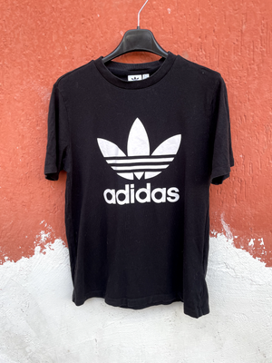 Adidas Originals T-Shirt Tee De Femme Taille M Noir avec Grand
