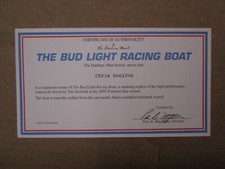 Danbury Mint Paperwork The Bud Light Racing B...
