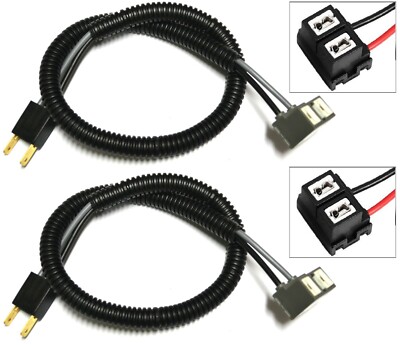 Wire Pigtail Ceramic H7 Two Harness Head Light Low Beam Female Socket Plug Lamp