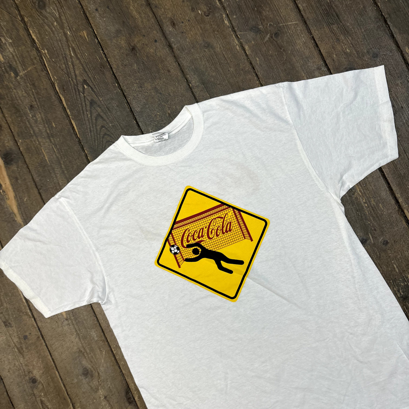 Coca Cola T-Shirt Mens Football Graphic Short Sleeve Tee White XL image 4