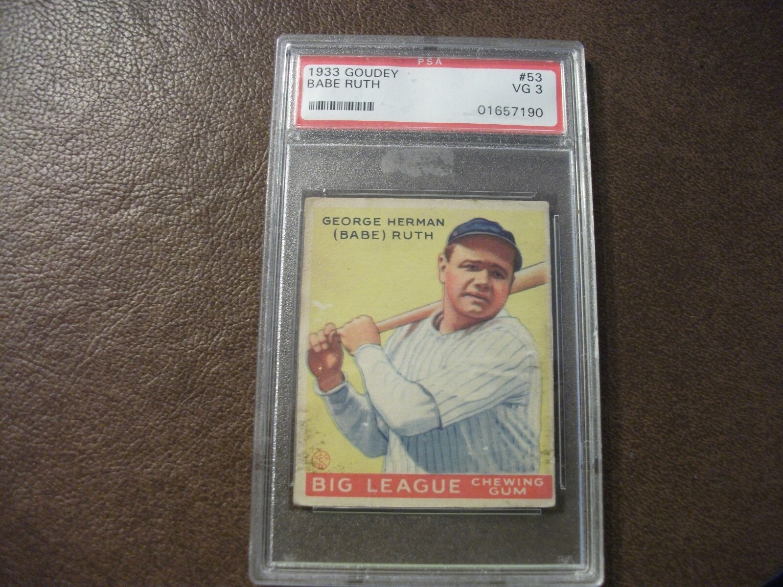 1933 Goudey Babe Ruth #53 PSA 3 Very Good