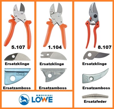 LÖWE Gartenscheren 5.107 8.107 1.104 Ersatzklinge Ersatzamboss Ersatzfeder
