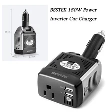 BESTEK 150W Power Inverter 12V to 110V Voltage Converter Car Charger with 2 USB