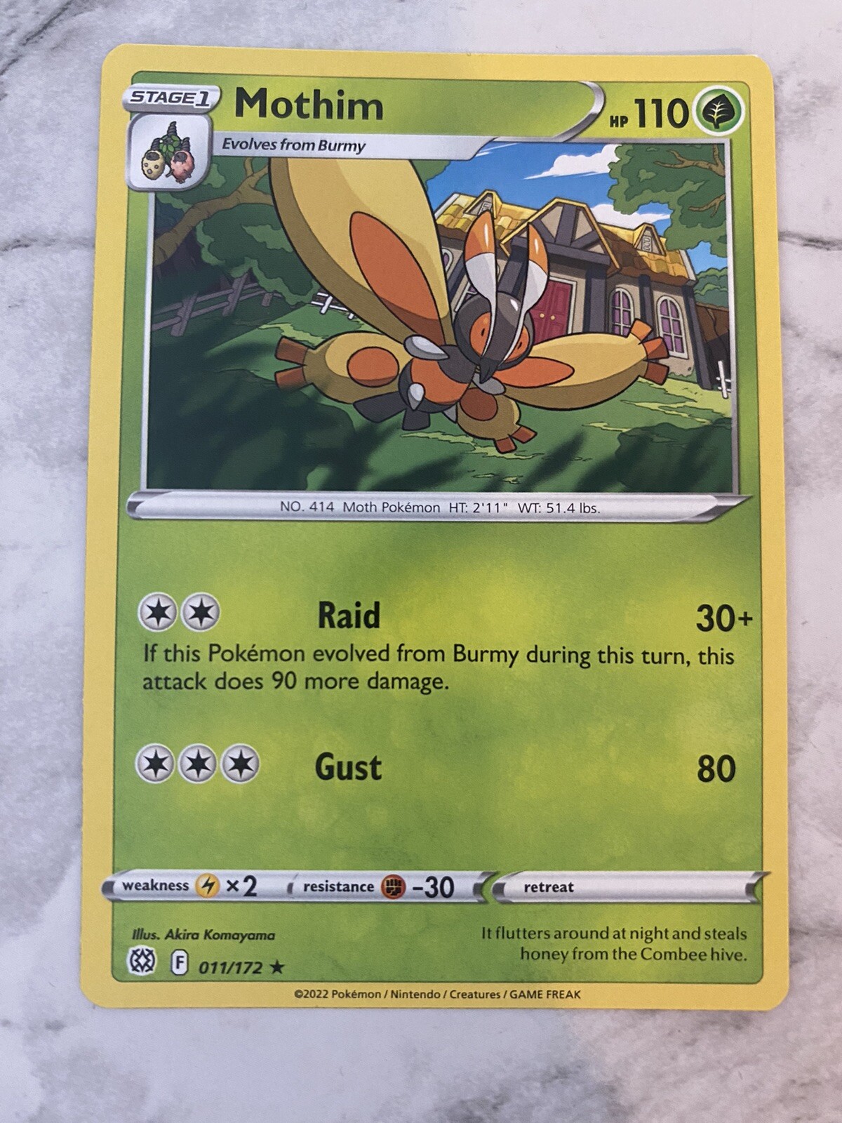Mothim #11/172 Brilliant Stars Rare Pokemon Card