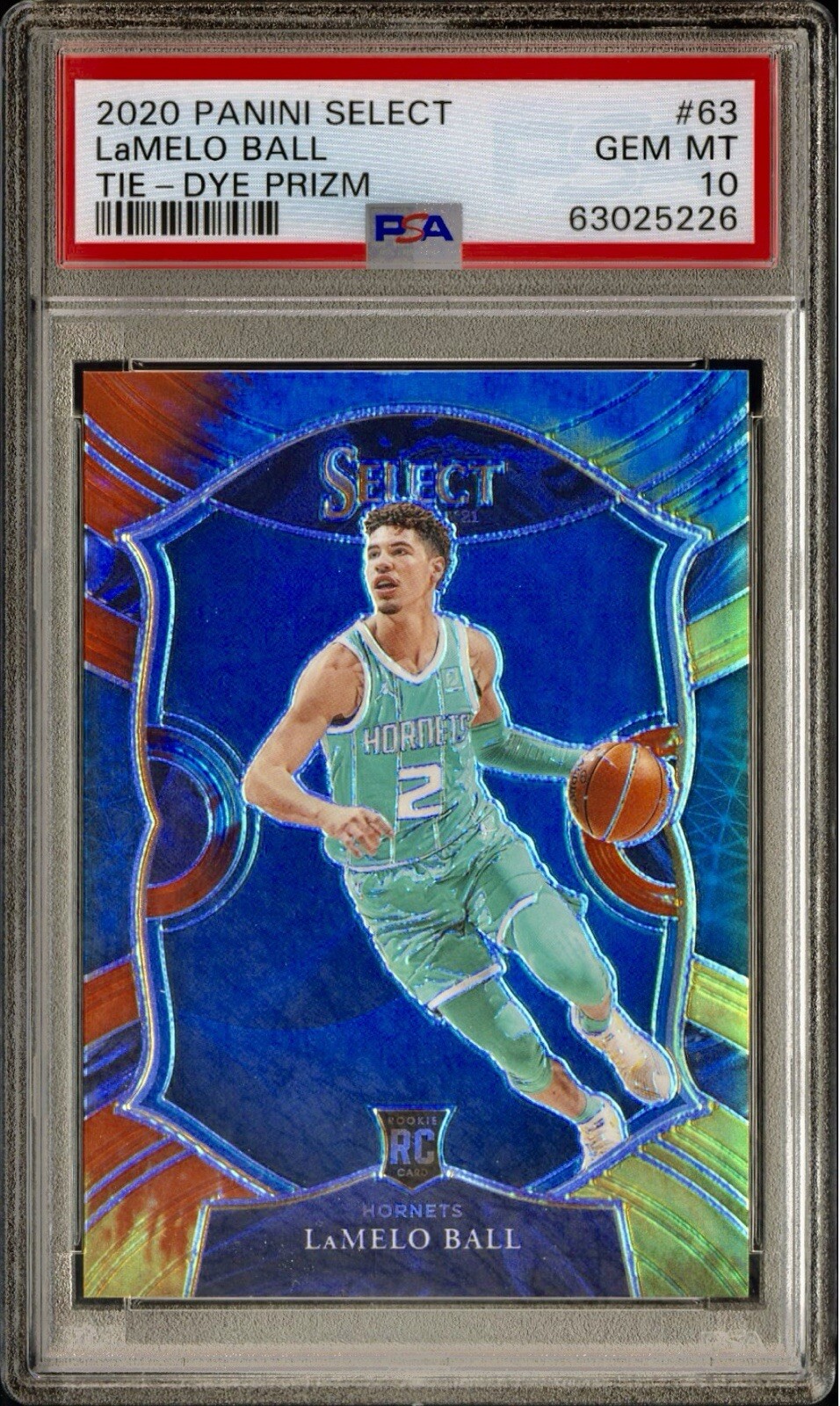 2020-21 Select Lamelo Ball Tie-Dye Prizm #63 /25 Rookie RC SSP PSA 10 Pop 4