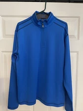 Cutter and Buck Men’s Jacket 1/4 Zip Reversible Royal Blue & Gray Large