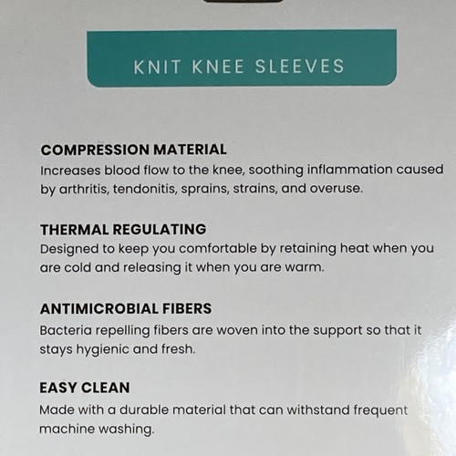 New Pair Of Vive Knitt Knee Sleeves Medium Black - Picture 2 of 3