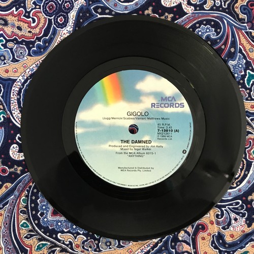 THE DAMNED- GIGOLO- 7" 45rpm Vinyl Single UK Indie Alt PUNK 1980s Goth AU Copy - Picture 3 of 4