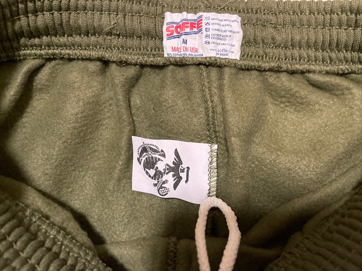 USMC PT Sweat Pant & Shirt Marine Corps Issue - Small GI OD Green