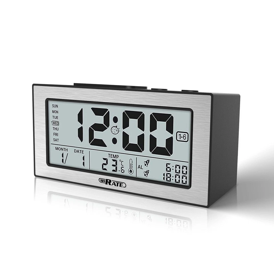 2X Digital Alarm Clock for Bedrooms Night Alarm Clocks, Desk Clock Large Display - Image 3 of 4