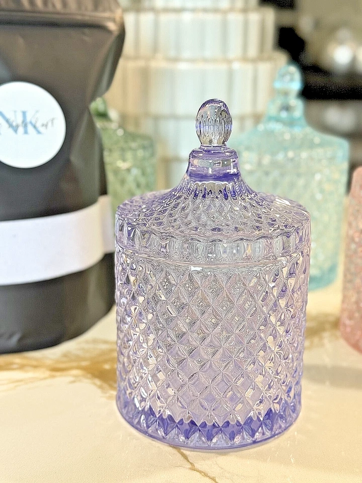 Jarrón de velas de vidrio de lujo, vela de lujo de 5 mechas de cera de arena, regalo único para decoración del hogar Foto 4 de 4