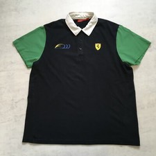 Ferrari Shirt Mens XL Black Green Polo Felipe Massa Formula One F1 Motorsport 