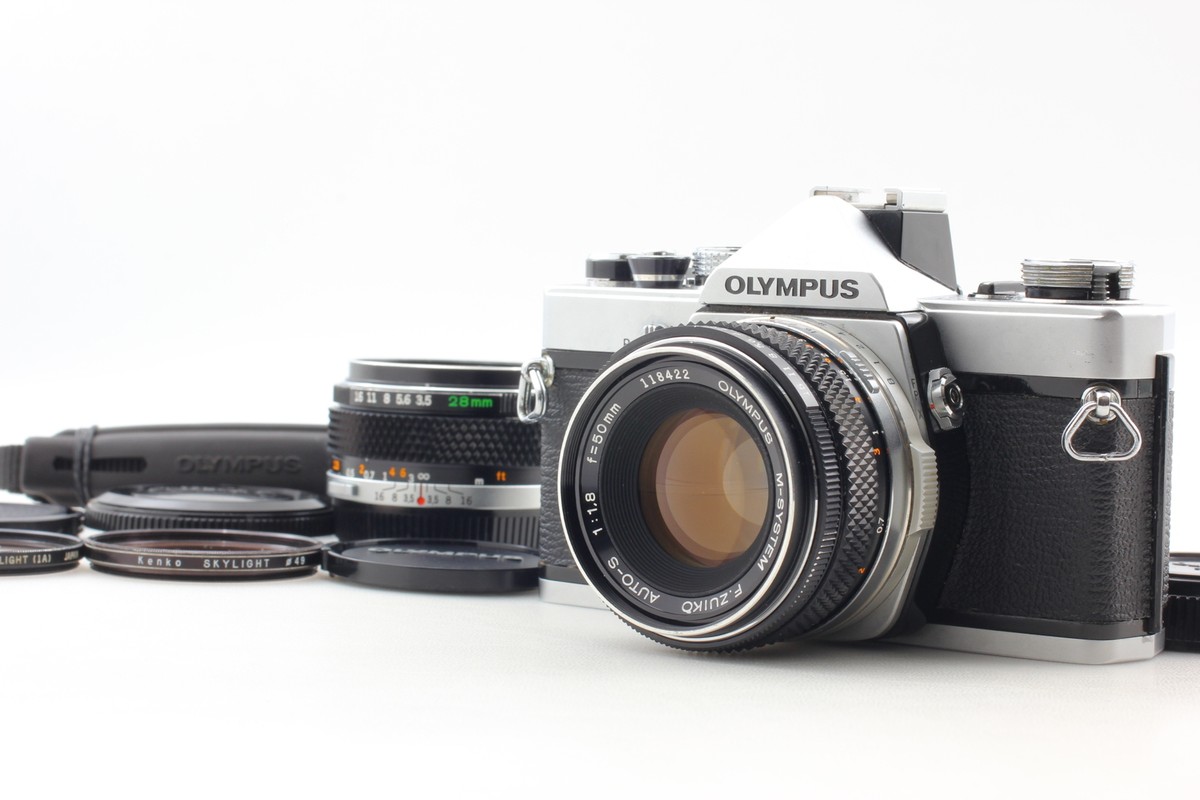 ★ OLYMPUS M-1 (革ケース付) + ★M-SYSTEM 50mm All M-System 2 Lens [MINT w/ Strap] Olympus M-1 Film Camera
