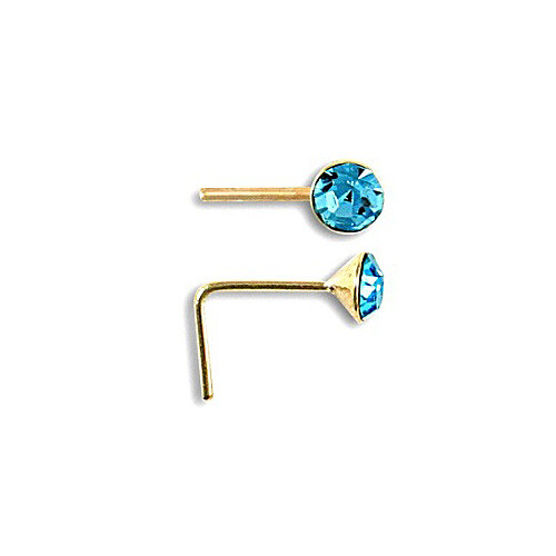 Gold Love & Hearts Fashion Stud Earrings 3 Mm Clear Crystal Nose Stud In 9ct Yellow Gold Nose Pin - Foto 8