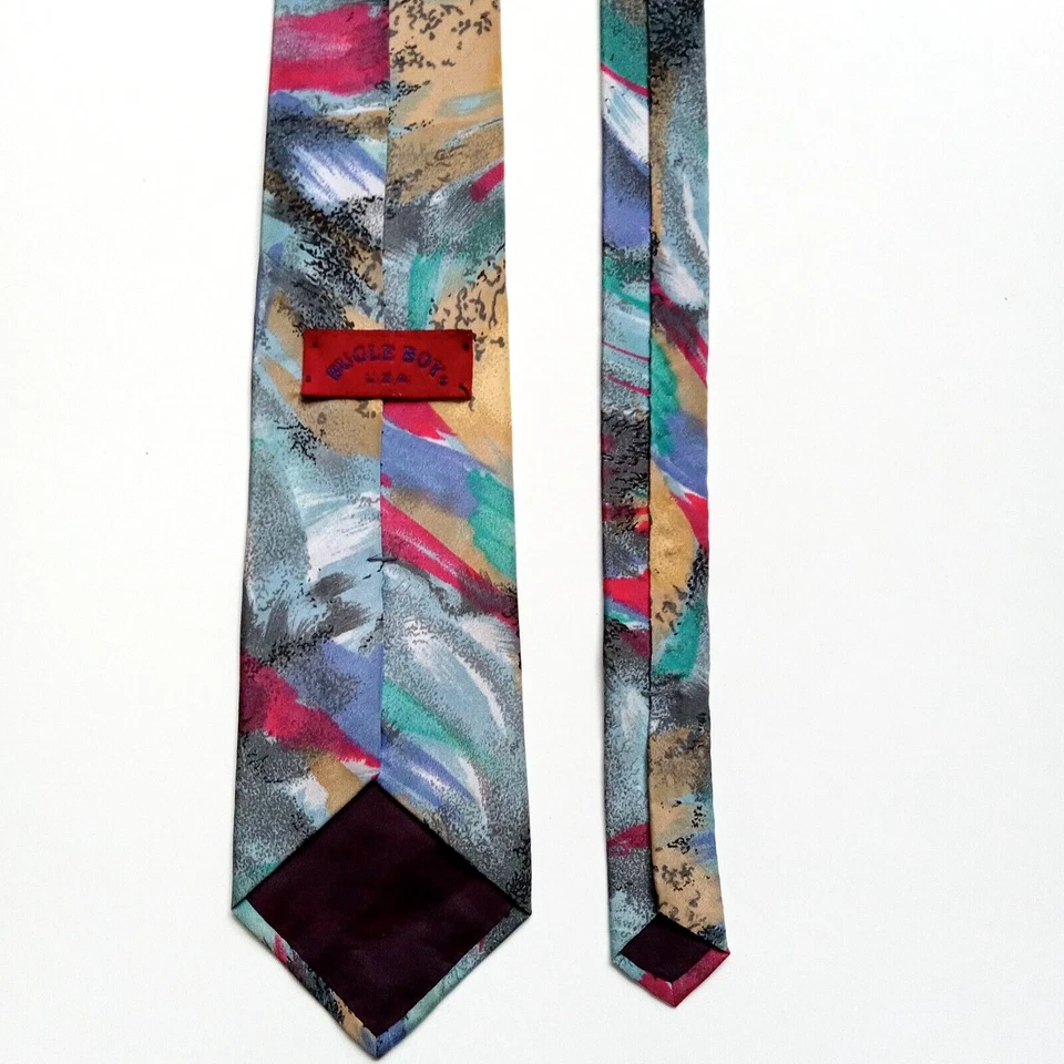 Corbata Bugle Boy EE. UU. Hombre Clásica Vintage Corbata Años 80 Hecha en EE. UU. 60" Largo Foto 3 de 4