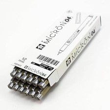 Sakura Pigma Micron 04 Black Pen 0.4mm Line Width Pack of 12