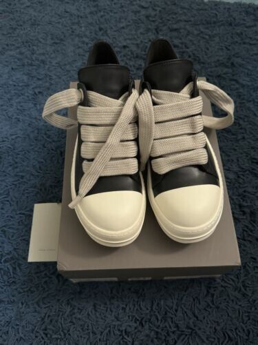 靴 rick owens ramones RICK OWENS DRKSHDW RAMONES BLACK LACE UP BOOT SNEAKERS SIZE