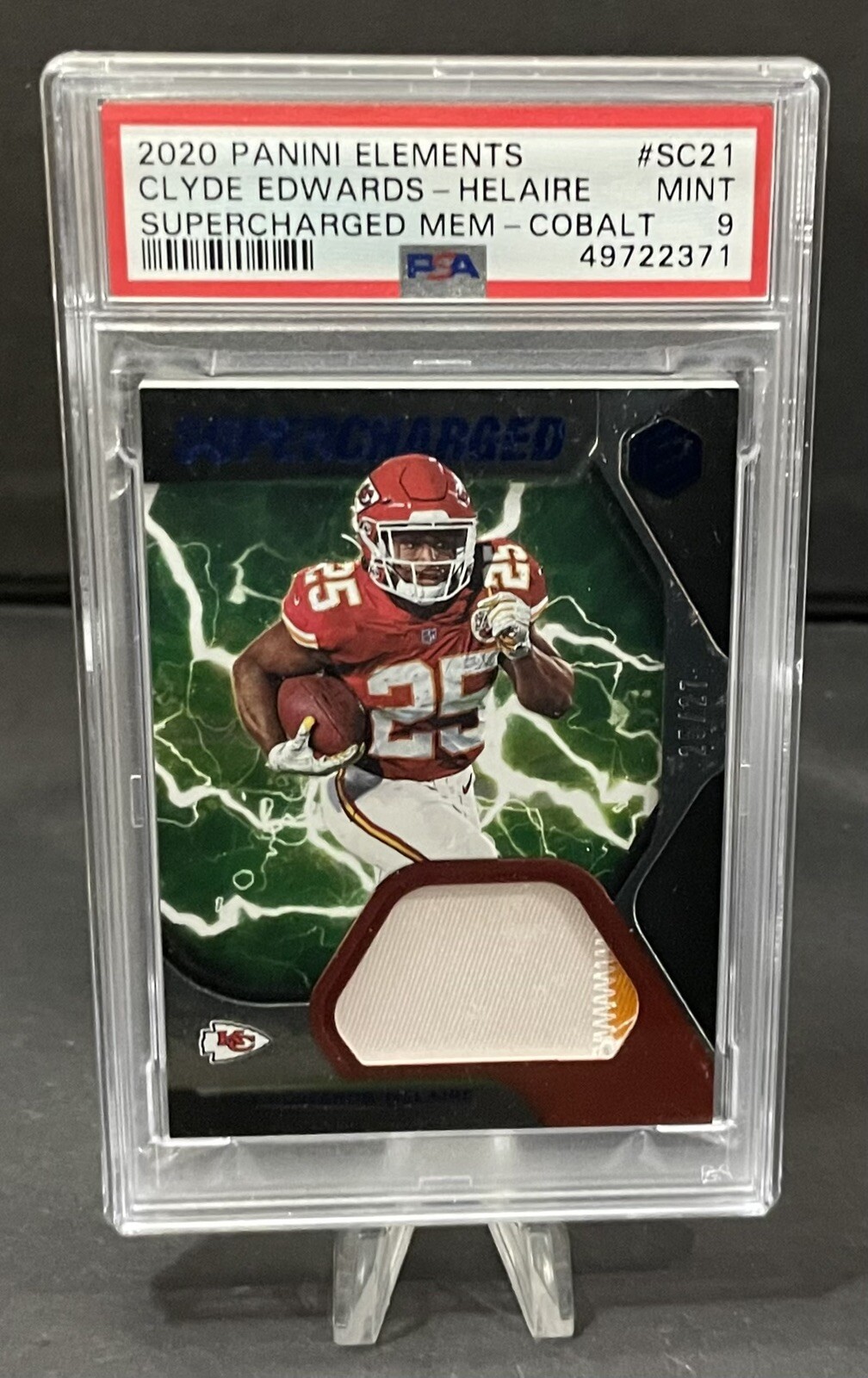 Clyde Edwards-Helaire Panini Elements Supercharged Memorabilia #SC21 Cobalt