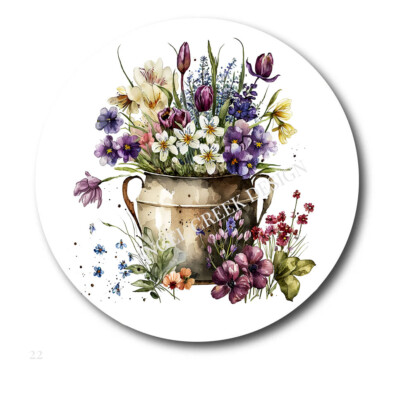 Stunning Summer Flowers Tin Scrapbook Stickers Floral Bouquet Envelope Seals