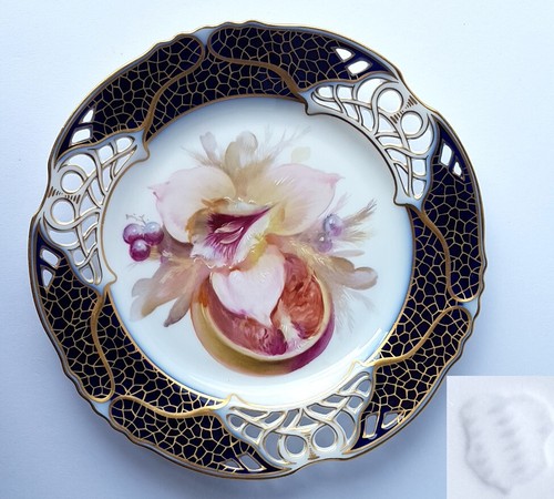 Plato Art Nouveau, pintado a mano, NYMPHENBURG, alrededor de 1900 M480 - Imagen 3 de 12