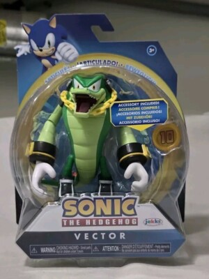 Jakks Pacific Sonic The Hedgehog Vector 4'' Action Figure w/ Super Ring