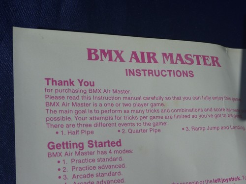 ATARI 2600 Vintage BMX AIR MASTER Game TNT Clamshell Box Instructions AIRMASTER - Picture 9 of 10