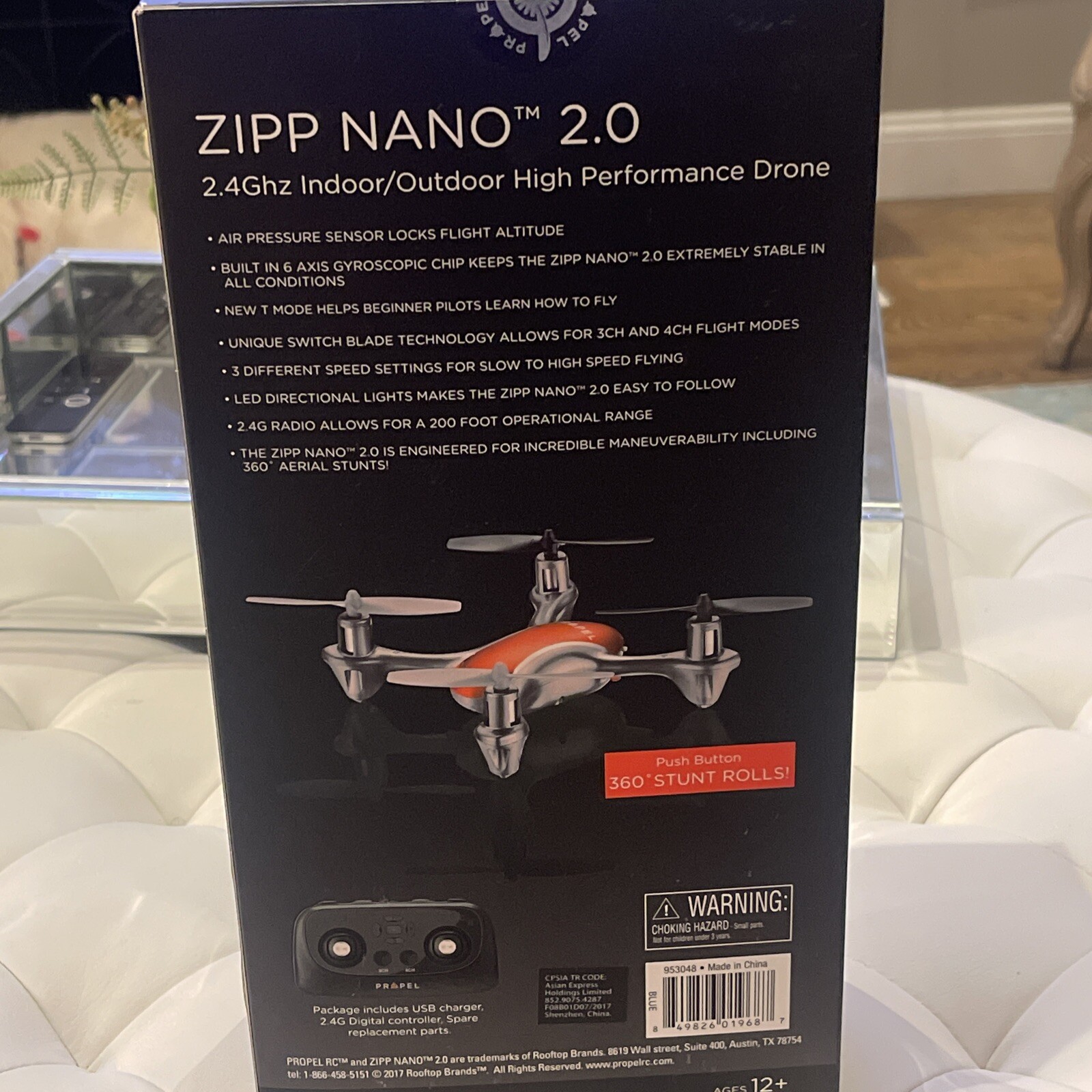 Zipp nano 2.0 2.4Ghz indoor/outdoor high Performance Drone USED