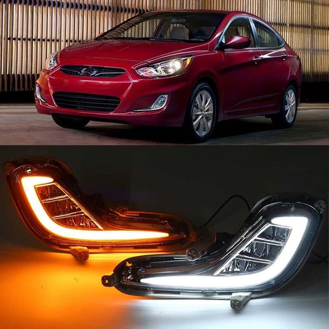 DRL LED Daytime Running Light Drive Fog Lamp Signal For Hyundai Accent