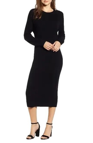 Line and Dot Calli Super Soft Cuffed Sleeve Crewneck Sweater Midi Dress  Size XS | eBay