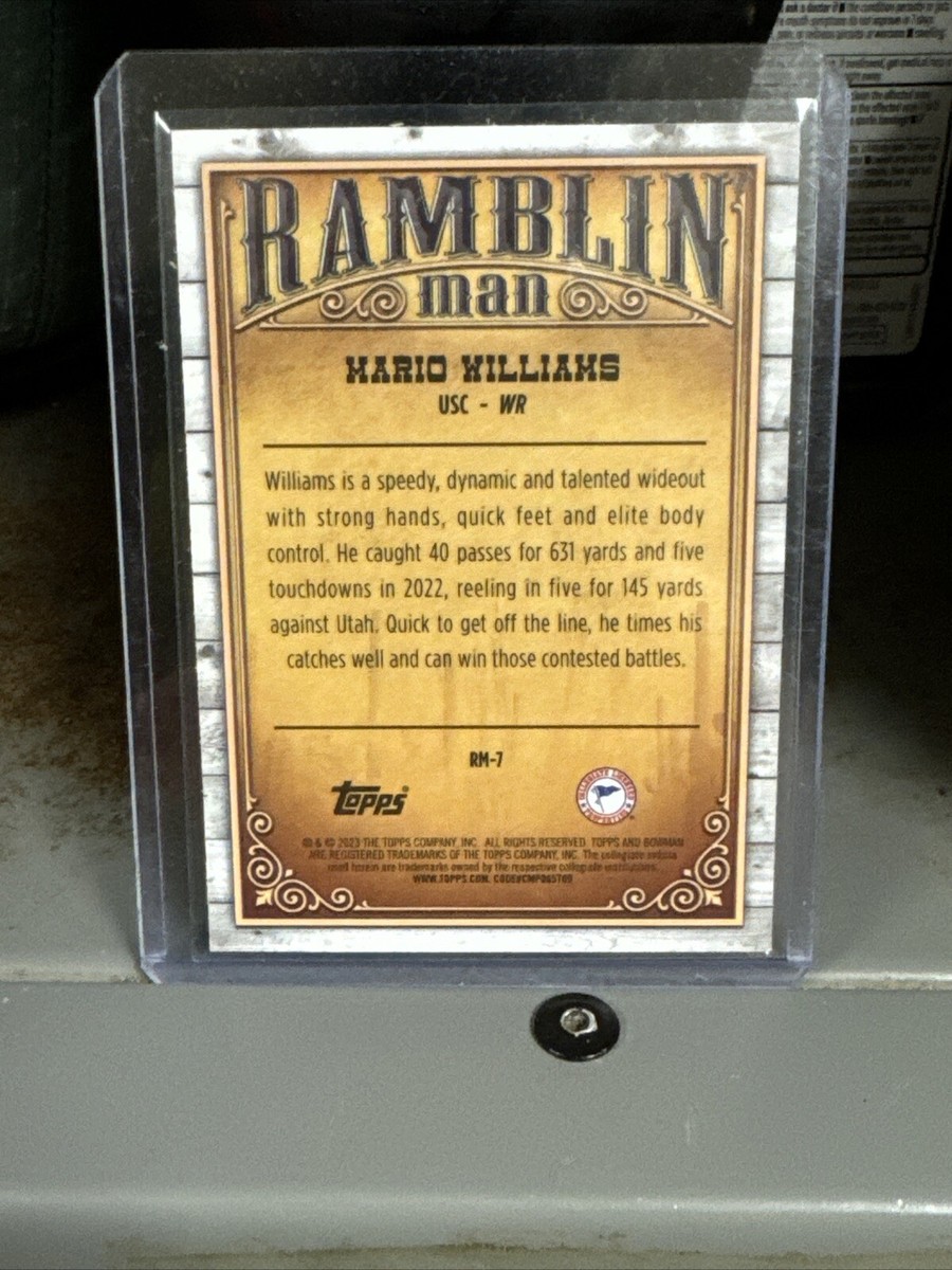 2023 Bowman Mario Williams #RM-7 Ramblin Man Refractor | eBay