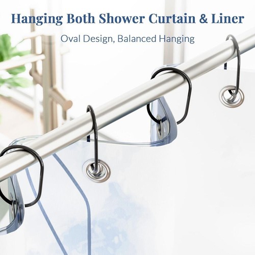 12 Pcs Shower Curtain Rings,Gold Shower Curtain Hooks Anti-Drop Oval Shower Ring - Picture 15 of 18
