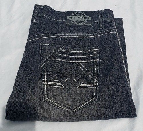MENS ROYAL PREMIUM BLACK JEANS SIZE 