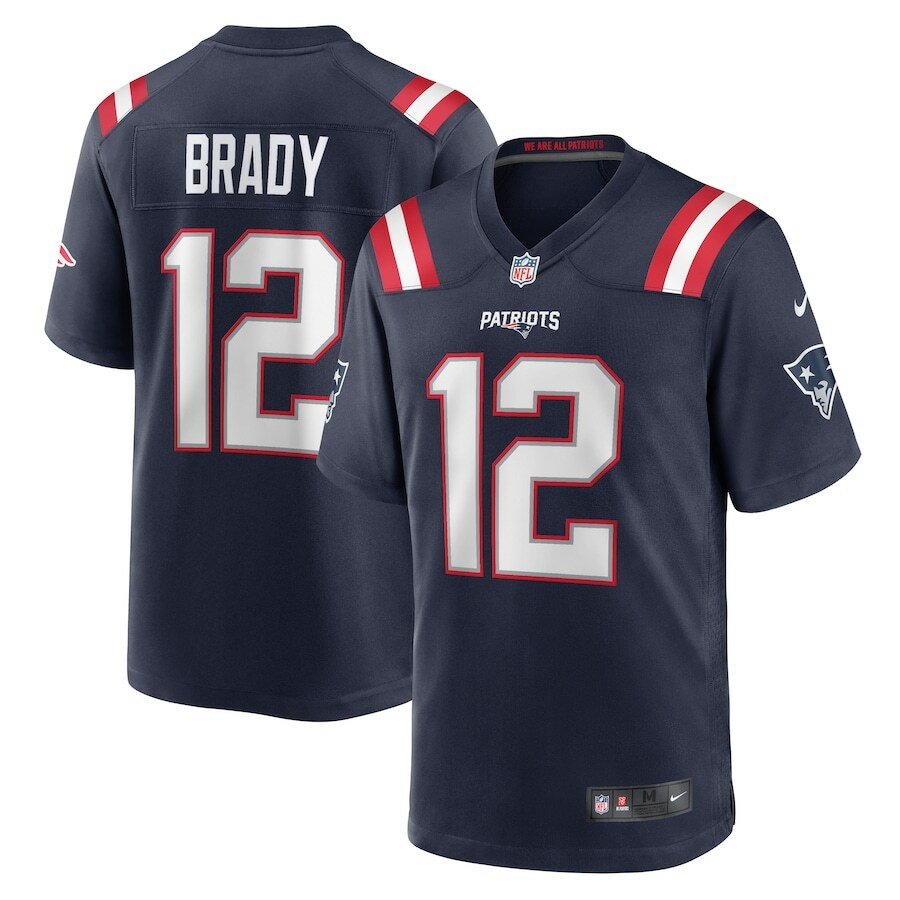 NIKE NFL Patriots Tom Brady jersey アメフト New England Patriots Tom Brady #12 Nike Navy 2025 Retired