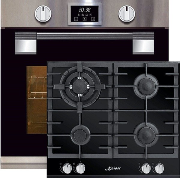Kaiser Gas Herd Set Eh 6337 + Kcg 6382 Elektro Backofen 79L + Gas Kochfeld 60 Cm-image