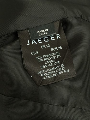 Jaeger Women's Jacket Size 10 Black Collared Lined Faux Pockets Short New F1 - Picture 10 of 13