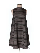 Women Everly Black Nude High Neck Sleeveless Swing Shift Dress Size S