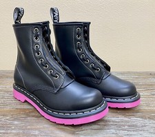 Botas Dr. Martens 1460 Rosa Suela Wanama Cuero Selva Cremallera Negras Talla Mujer 6