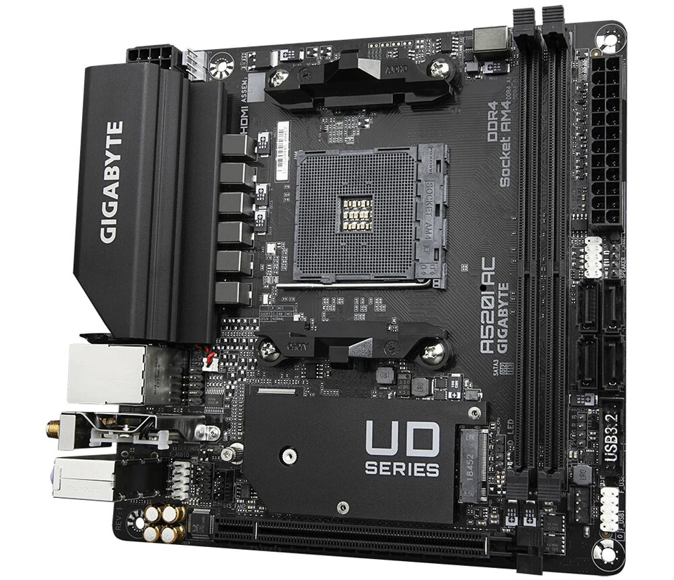 Gigabyte A520I AC AMD A520 Socket AM4 Mini ITX DDR4-SDRAM Motherboard - Imagen 3 de 4