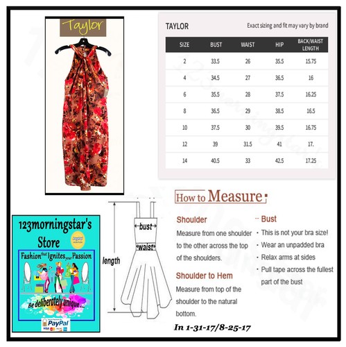 Taylor NEW Glam GINGER Floral 3-Keyhole Halter Dress - Picture 11 of 11