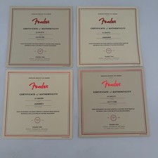 Fender Certificates of Authenticity coa Set o...