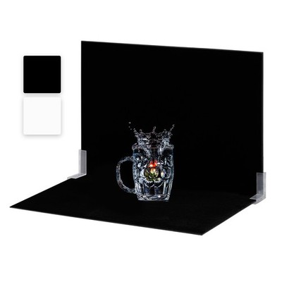 Backdrop Board Light-Absorption Black Flocked Cloth White Paper Photo Small Prop