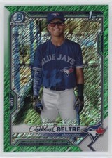 2021 Bowman Chrome Prospects Green Shimmer Refractor 55/99 Manuel Beltre 0xh3
