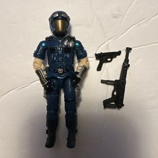 1998 Gi Joe 3.75  Cobra Trooper Figure Blue Gold Viper Hasbro