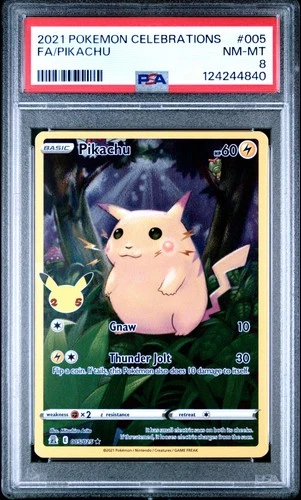 2021 POKEMON CELEBRATIONS #005 FULL ART/PIKACHU PSA 8