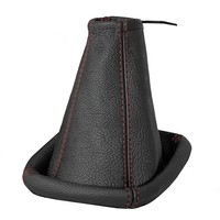 Schaltsack FüR Opel Corsa C Schaltmanschette 100% Echtes Leder Schwarz Naht Rot