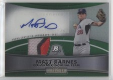 2010 Bowman Platinum Relic Refractor Green 170/199 Matt Barnes Patch Auto uk2