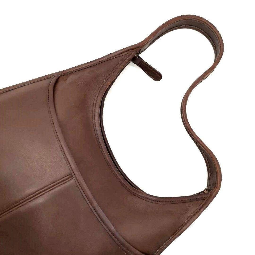 COACH Ergo Women's One-Shoulder Bag genuine Leather Brown hand-carved Authentic thumbnail 6