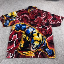 VINTAGE Marvel Comics Shirt Mens Extra Large Red Yellow Wolverine X Men Y2k 00s
