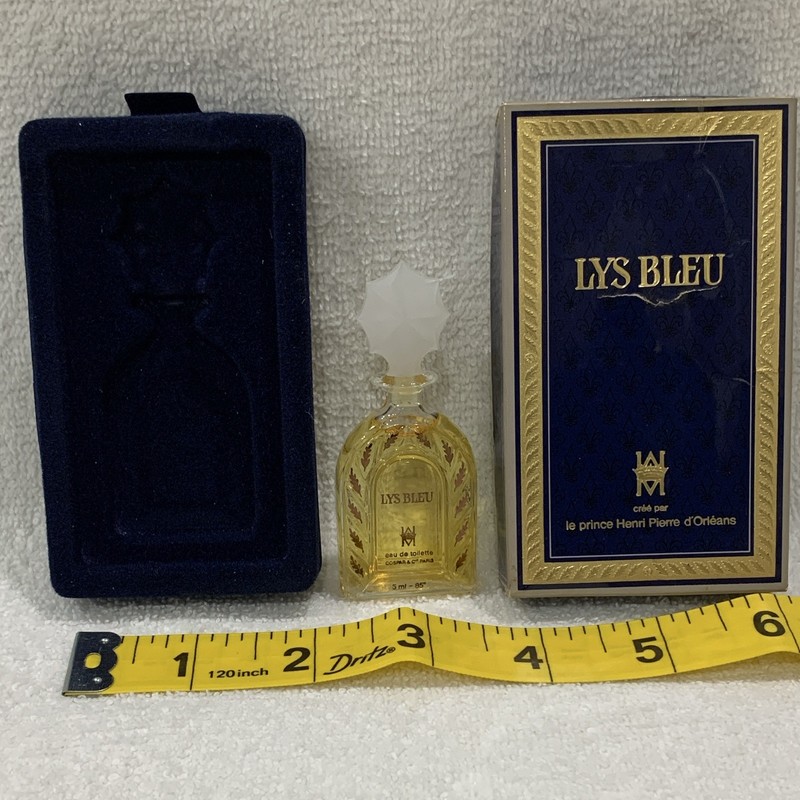 Vintage Lys Bleu Eau de Toilette Mini 5 mL (0.17 fl oz) Sample w/ Box & Case